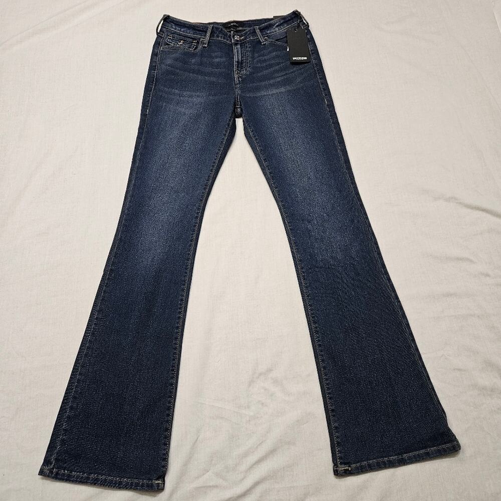 True Religion Becca Dark Glacial Crystal Flap Bootcut Jeans 29